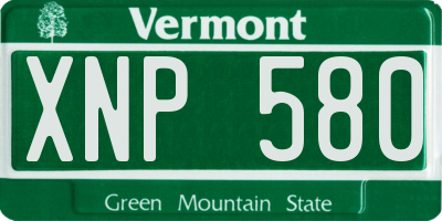 VT license plate XNP580