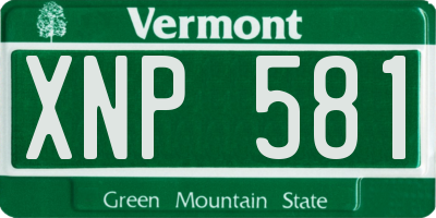 VT license plate XNP581