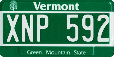 VT license plate XNP592