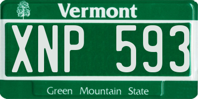 VT license plate XNP593