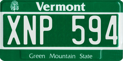 VT license plate XNP594