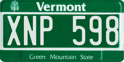 VT license plate XNP598