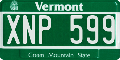 VT license plate XNP599