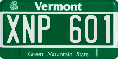 VT license plate XNP601