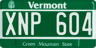VT license plate XNP604