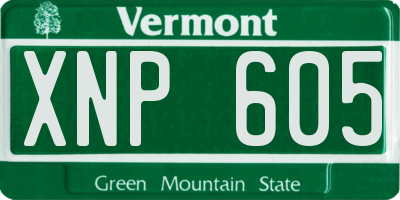 VT license plate XNP605