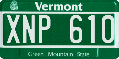 VT license plate XNP610