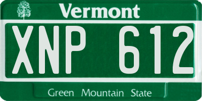 VT license plate XNP612