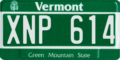 VT license plate XNP614