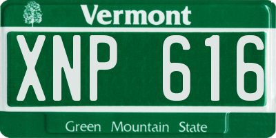 VT license plate XNP616