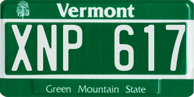 VT license plate XNP617