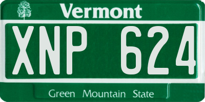 VT license plate XNP624