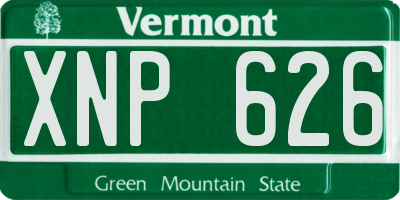 VT license plate XNP626