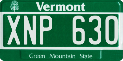 VT license plate XNP630
