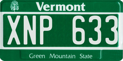 VT license plate XNP633