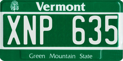 VT license plate XNP635