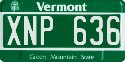 VT license plate XNP636