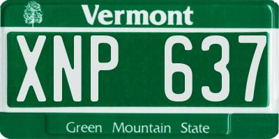 VT license plate XNP637