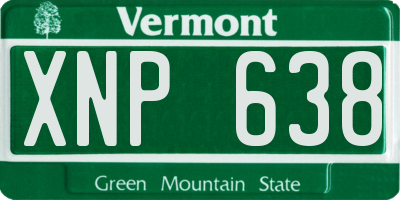 VT license plate XNP638