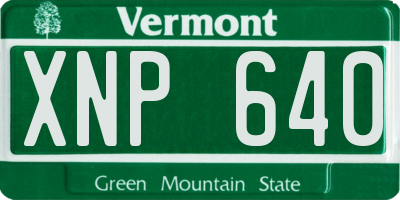 VT license plate XNP640