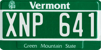 VT license plate XNP641