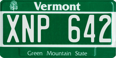 VT license plate XNP642