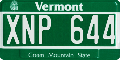 VT license plate XNP644