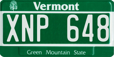 VT license plate XNP648
