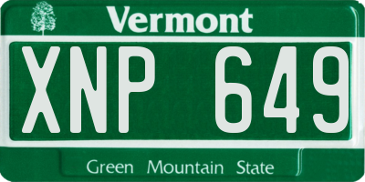 VT license plate XNP649
