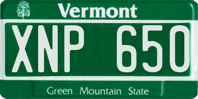 VT license plate XNP650