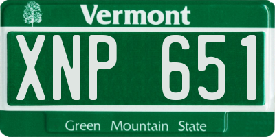 VT license plate XNP651