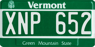 VT license plate XNP652