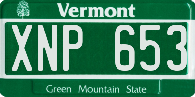VT license plate XNP653