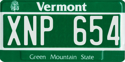 VT license plate XNP654