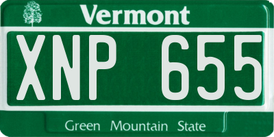 VT license plate XNP655