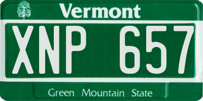 VT license plate XNP657