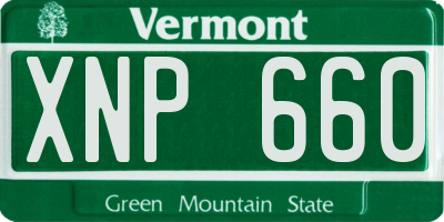 VT license plate XNP660