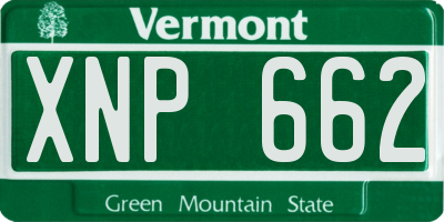 VT license plate XNP662