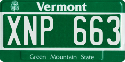 VT license plate XNP663