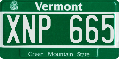 VT license plate XNP665