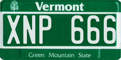 VT license plate XNP666