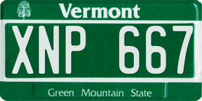 VT license plate XNP667