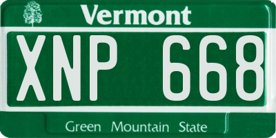 VT license plate XNP668
