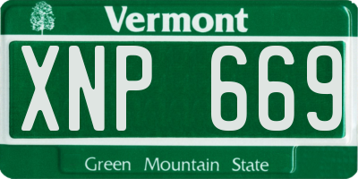 VT license plate XNP669