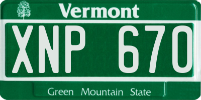 VT license plate XNP670