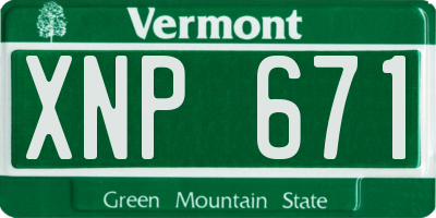 VT license plate XNP671