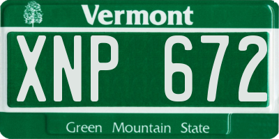 VT license plate XNP672