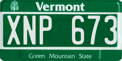 VT license plate XNP673