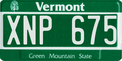 VT license plate XNP675