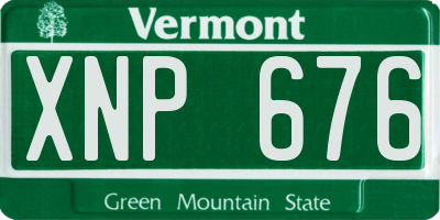 VT license plate XNP676